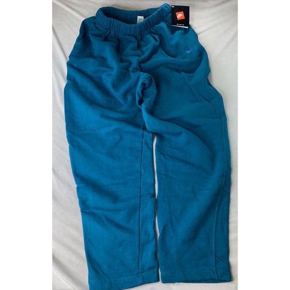 VTG 90s Nike Sweatpants Track Pants Womens L 12/14 Teal Swoosh Fleece Streetwear - Picture 2 of 16